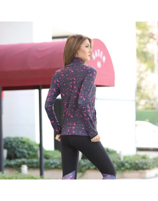 Pembe Çizgili Desen Dijital Baskılı Sporcu Takım