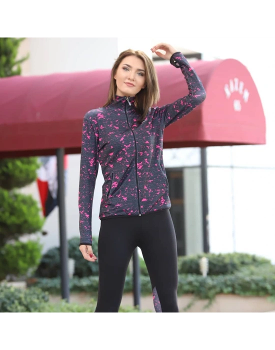 Pembe Çizgili Desen Dijital Baskılı Sporcu Takım