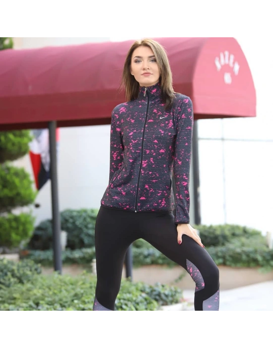 Pembe Çizgili Desen Dijital Baskılı Sporcu Takım