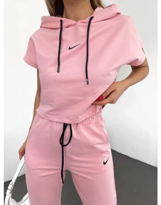 Pudra Lastikli Paça Kompak Eşofman