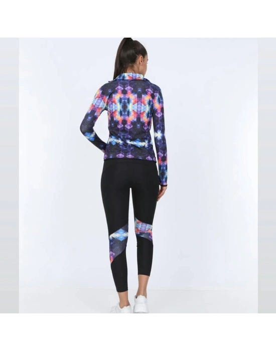 Renkli Kristal Desen Dijital Baskılı Sporcu Takım