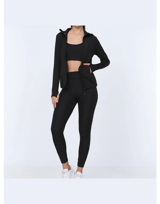 Siyah Fermuarlı Sporcu Takım