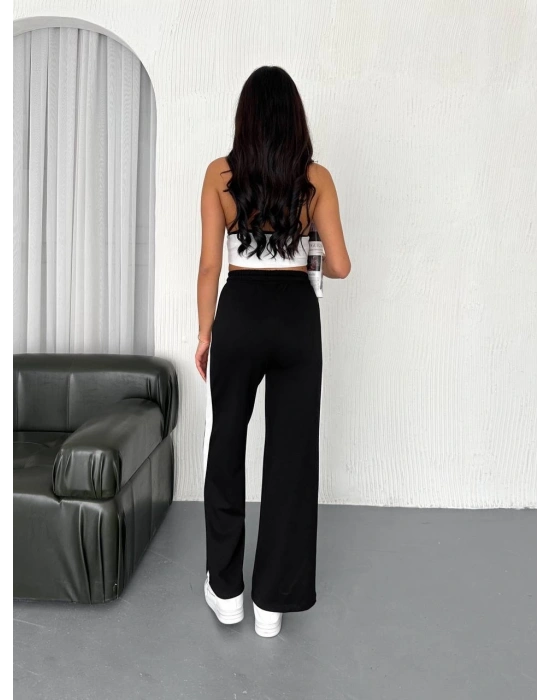 Siyah Garni Detaylı Bayan Eşofman Altı