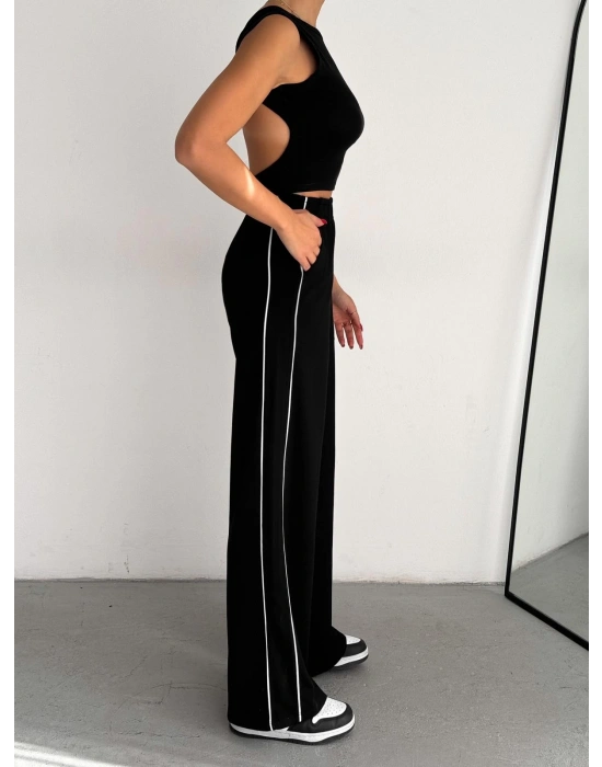 Siyah Modal Ara Biyeli Eşofman Altı