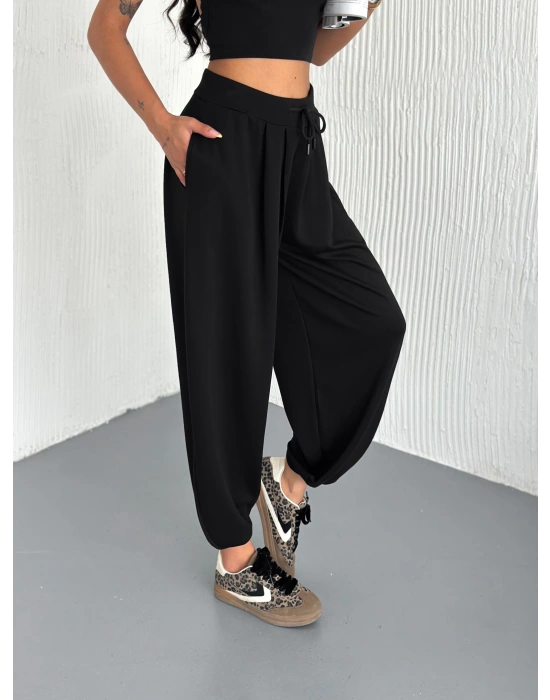 Siyah Modal Pileli Şalvar