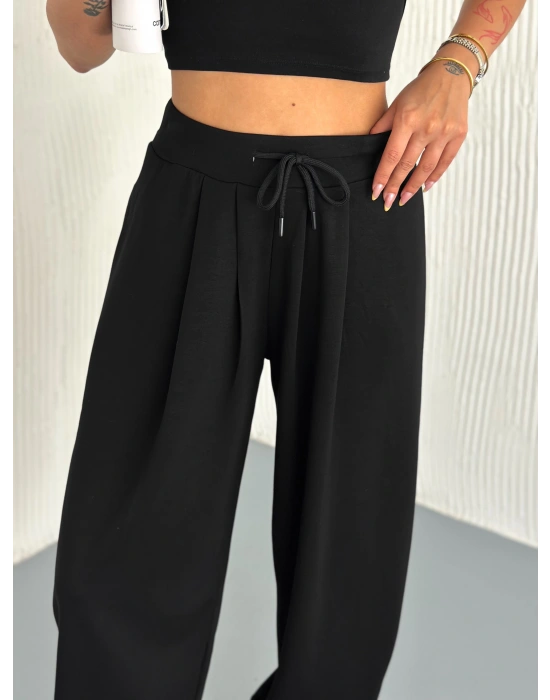 Siyah Modal Pileli Şalvar