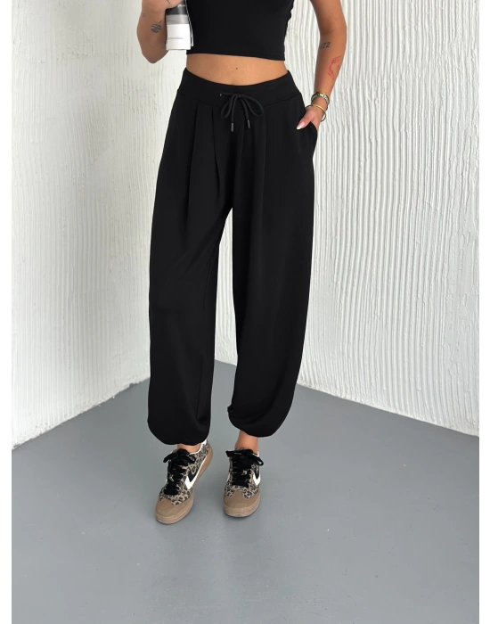 Siyah Modal Pileli Şalvar