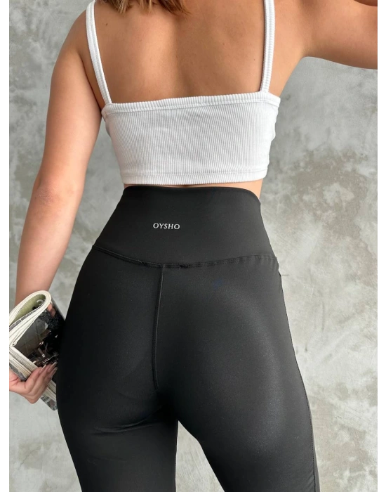 Siyah Oys İspanyol Paça Pantolon