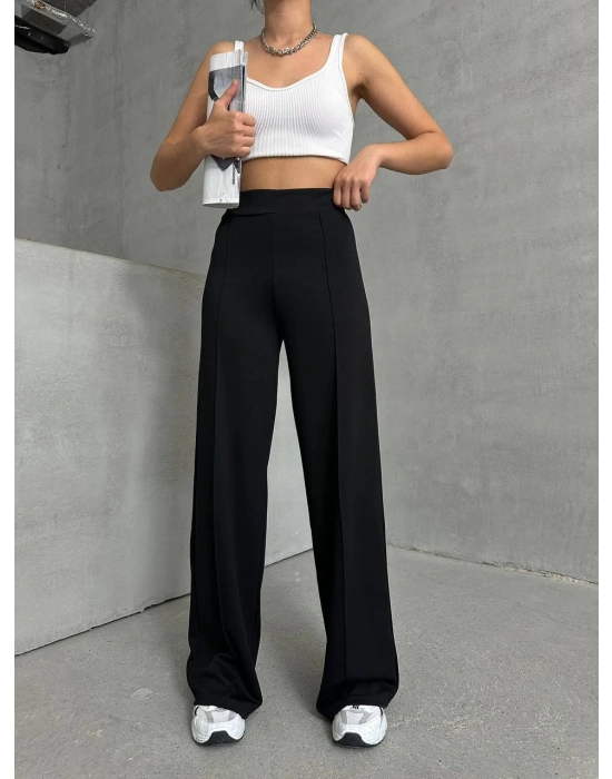 Siyah Oys Model Çımalı Pantolon