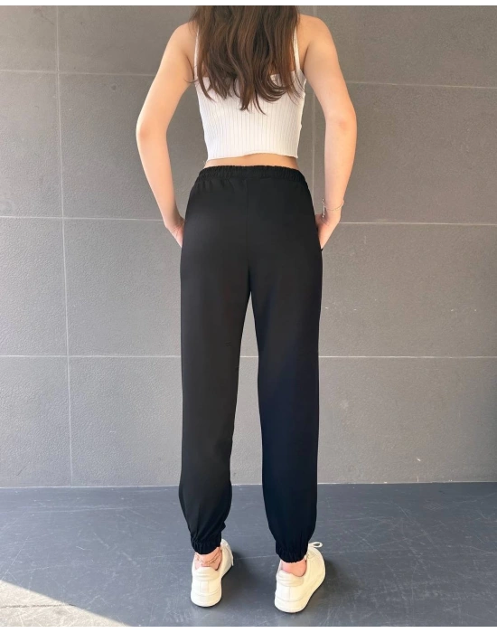 Siyah Oys Model Lastikli Modal Kumaş Eşofman