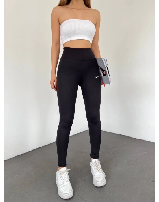 Siyah Yüksek Bel Extra Rahat Sporcu Tayt