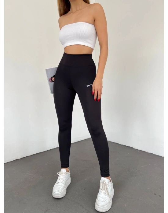 Siyah Yüksek Bel Extra Rahat Sporcu Tayt