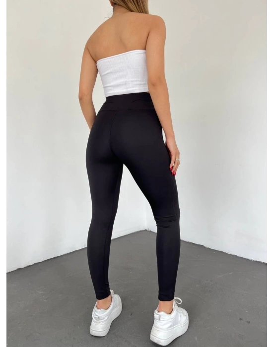 Siyah Yüksek Bel Extra Rahat Sporcu Tayt
