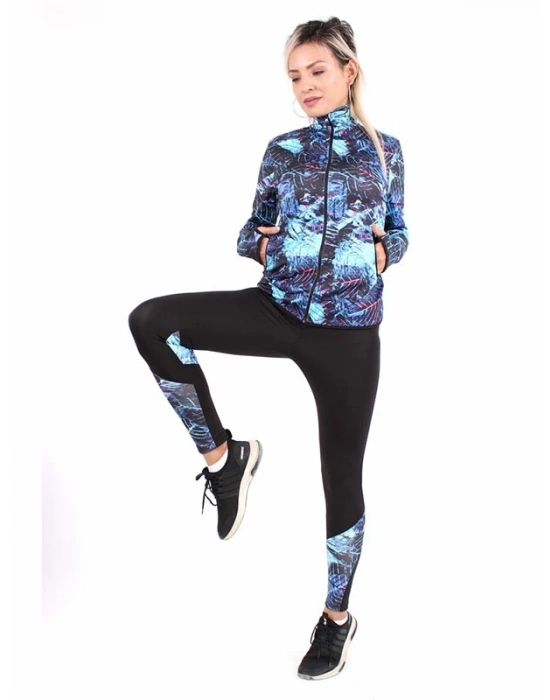 Yaprak Desen Dijital Baskılı Sporcu Takım