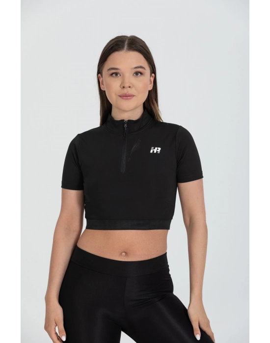 Yarım Fermuarlı Kısa Kollu Crop