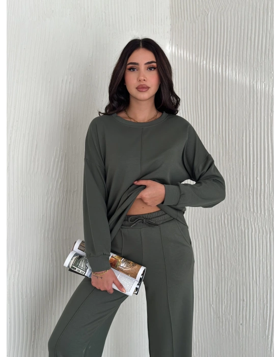 Yeşil Modal Çıma Detaylı Alt Üst Bayan Takım