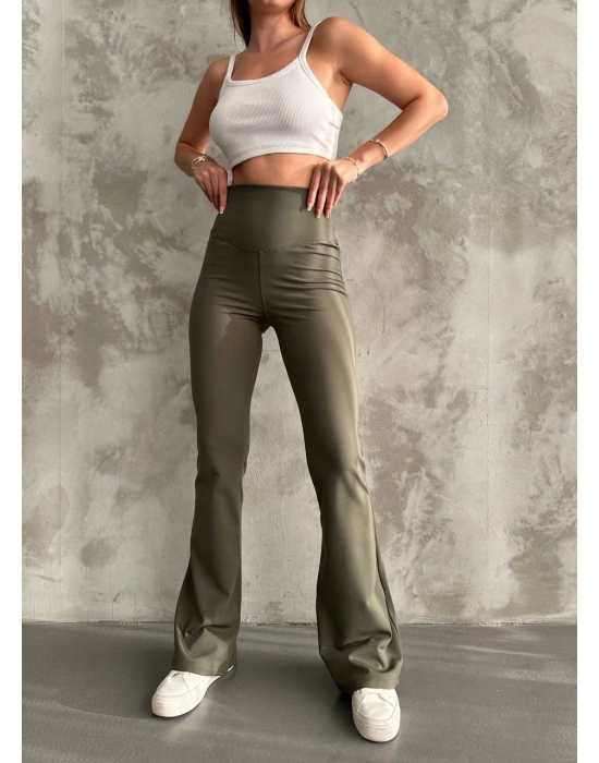 Yeşil Oys İspanyol Paça Pantolon