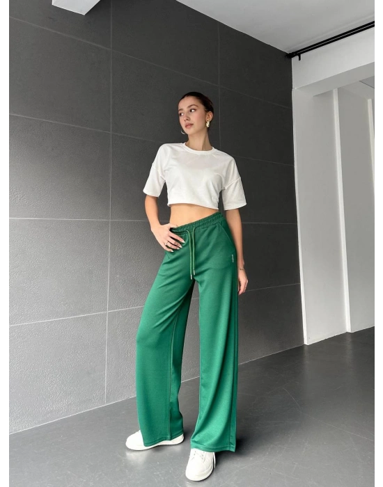 Yeşil Oys Modal Bol Paça Eşofman