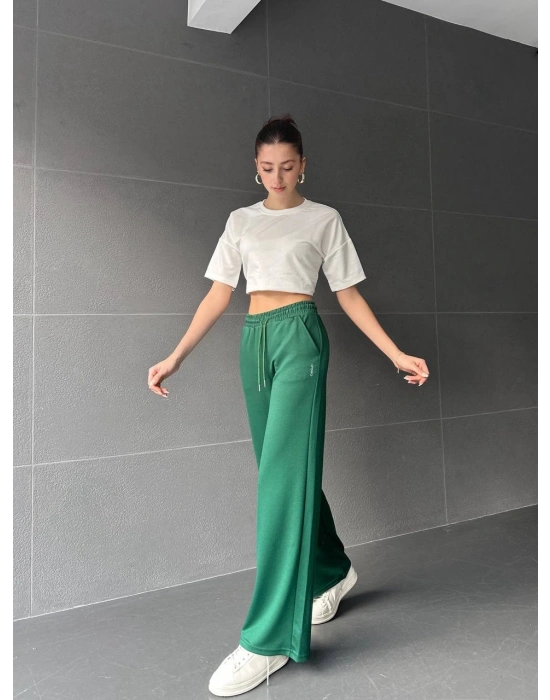 Yeşil Oys Modal Bol Paça Eşofman