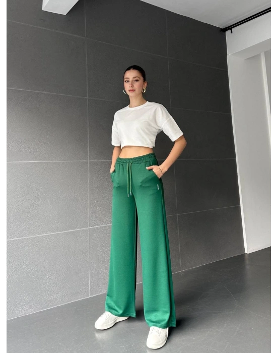 Yeşil Oys Modal Bol Paça Eşofman