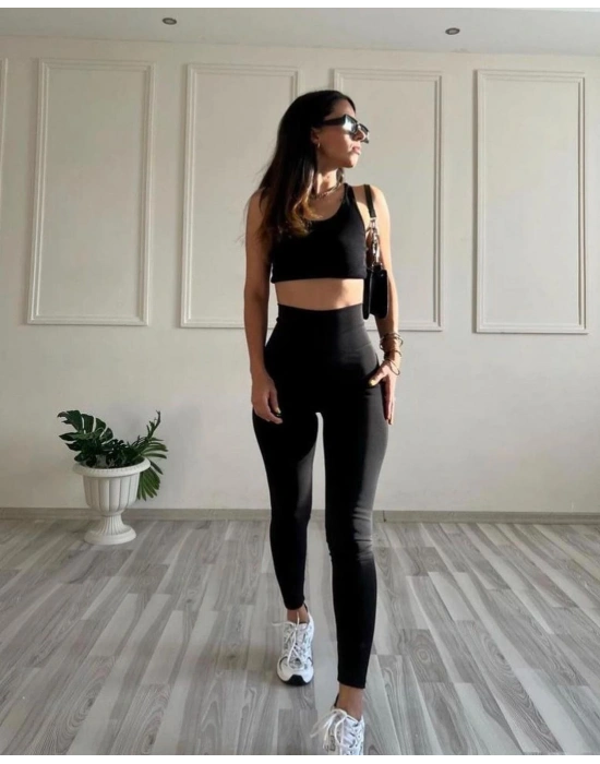 Yüksek Bel Pus-Up Özellikli Toparlayıcı Sporcu Tayt