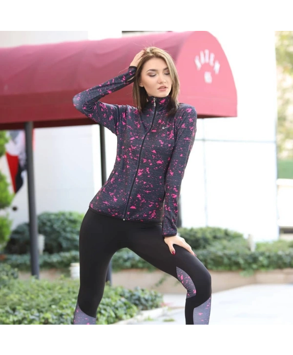 Pembe Çizgili Desen Dijital Baskılı Sporcu Takım