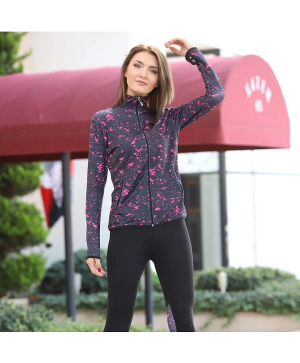 Pembe Çizgili Desen Dijital Baskılı Sporcu Takım