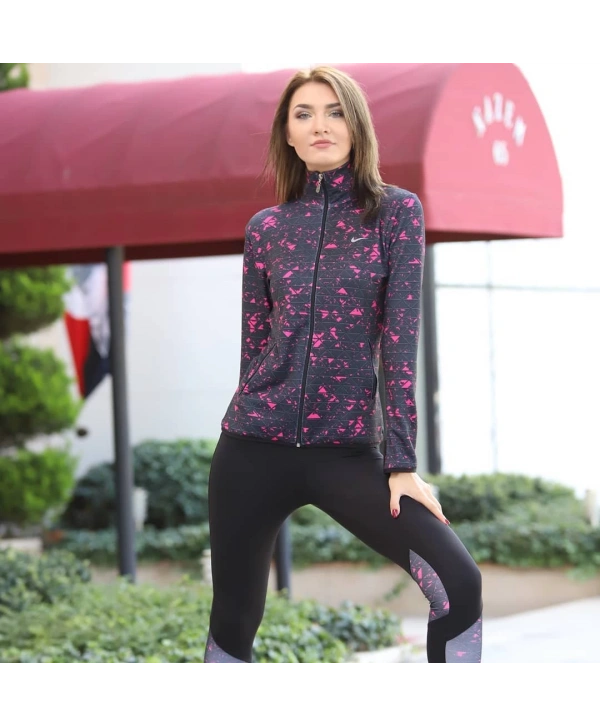 Pembe Çizgili Desen Dijital Baskılı Sporcu Takım