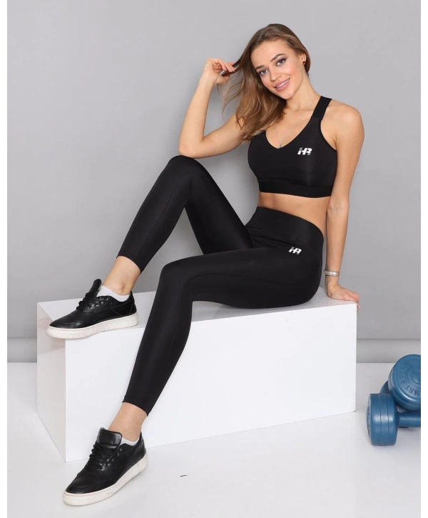 Siyah Büstiyer Tayt Takım