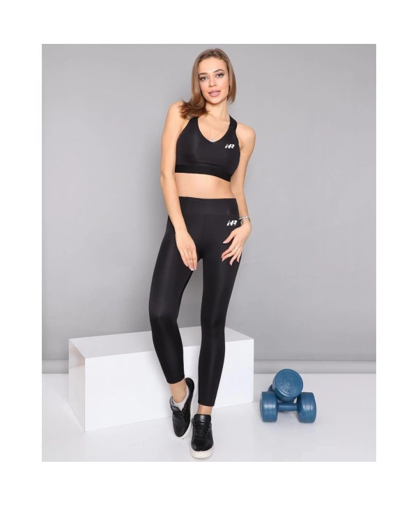 Siyah Büstiyer Tayt Takım