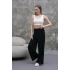 Siyah Zara Bel Kadın Bol Paça Pantolon