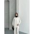 Beyaz Modal Çımalı Kadın Uzun Alt Üst Takım