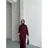 Bordo Modal Çımalı Kadın Uzun Alt Üst Takım