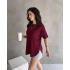 Bordo Modal Oval Kesim Kısa Kollu Tişört