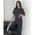 Füme Kadın Modal Bisiklet Yaka Alt Üst Takım