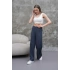 Füme Zara Bel Kadın Bol Paça Pantolon