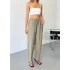 Haki Tensel Havuç Model Çımalı Kadın Pantolon