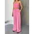 Pembe Tensel Kumaş Palazzo Kadın Pantolon