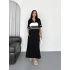 Siyah Garnili Fermuarlı Modal Elbise