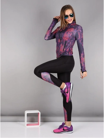 Çizgili Desen Dijital Baskılı Sporcu Takım