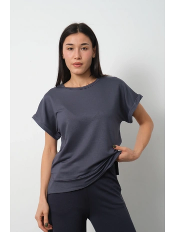 Füme Yarasa Kol Yırtmaç Detaylı Oys Model Tişört