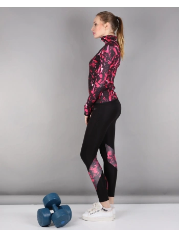 Pembe Parçalı Desen Dijital Baskılı Sporcu Takım