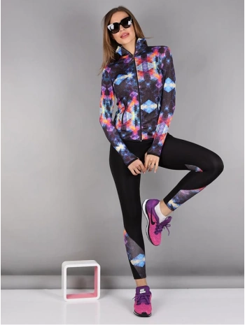 Renkli Kristal Desen Dijital Baskılı Sporcu Takım