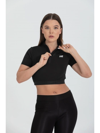 Yarım Fermuarlı Kısa Kollu Crop