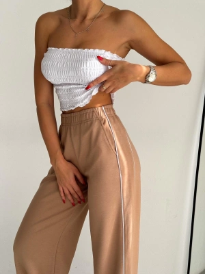 Bej Modal Ara Biyeli Eşofman Altı