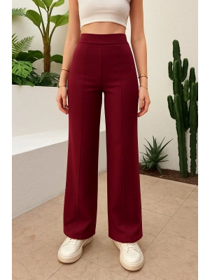 Bordo Oys Model Çımalı Pantolon