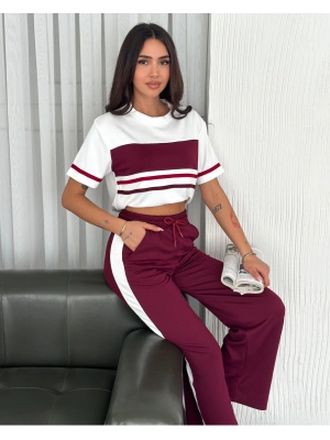 Bordo Parçalı Modal Kadın Alt Üst Takım