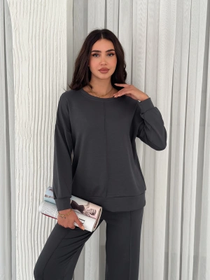 Füme Modal Çıma Detaylı Alt Üst Bayan Takım