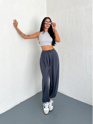 Füme Modal Pileli Şalvar