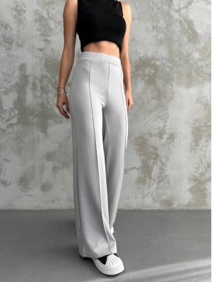 Gri Oys Model Çımalı Pantolon